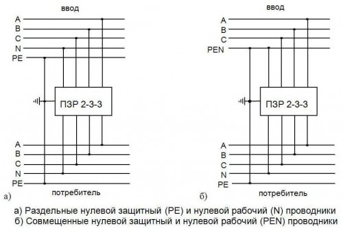 Схема подключения ПЗР2-3-3